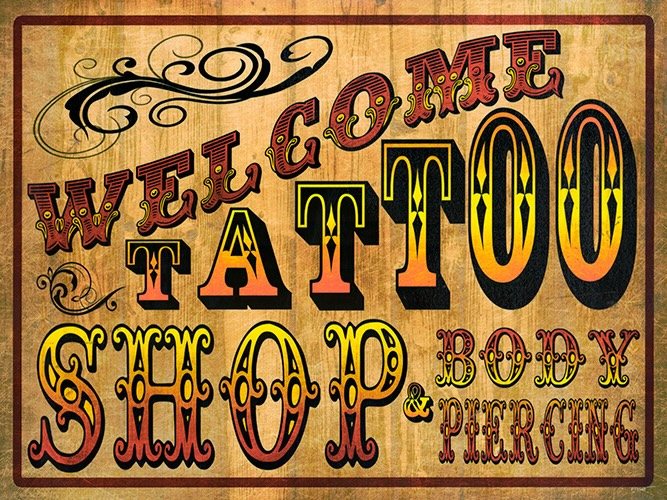Tattoo - Welcome - 30 x 40 cm