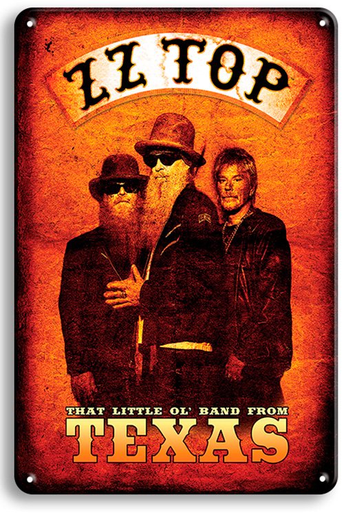ZZ Top - Band from Texas - Orange - 30 x 40 cm