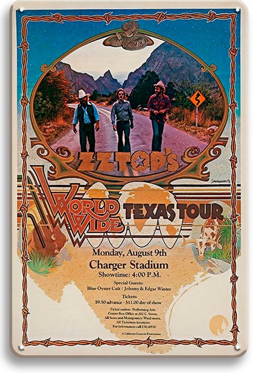 ZZ Top - World Wide Texas Tour - 20 x 30 cm