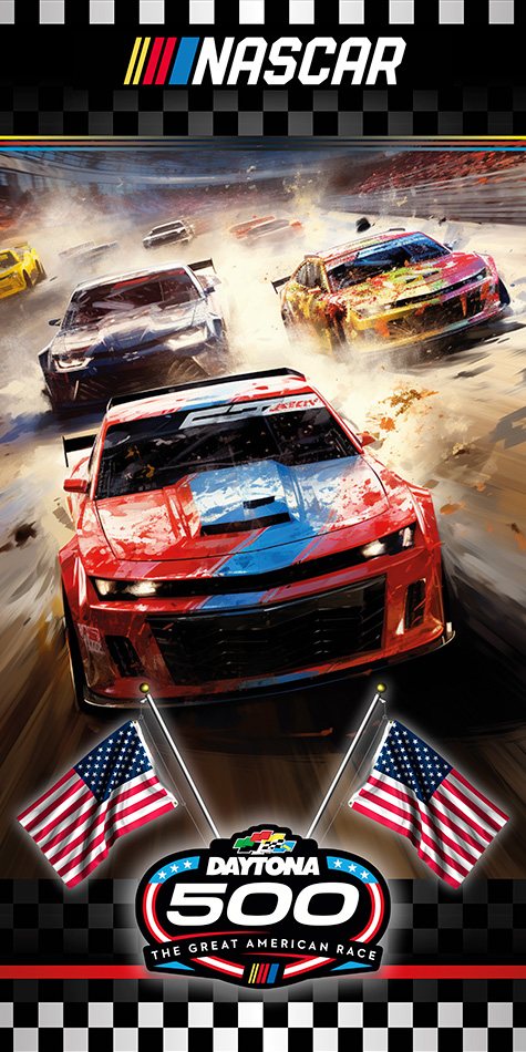 Nascar - Daytona - USA Flags