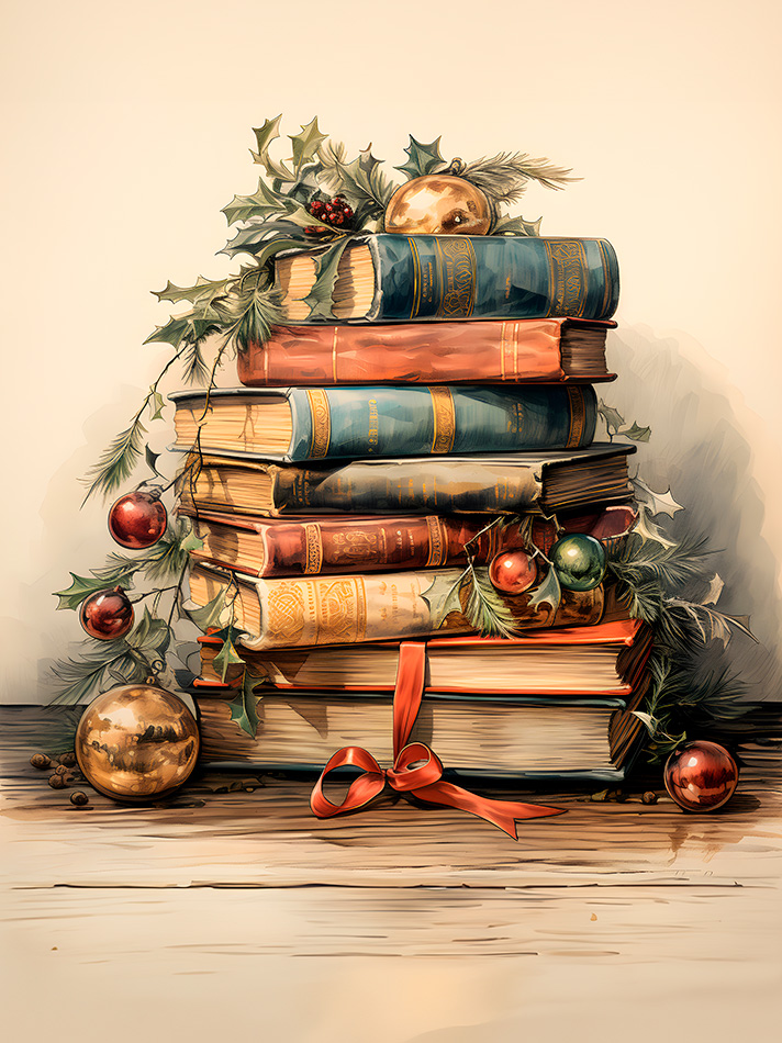 XMAS Books - Wood - 22x30 cm