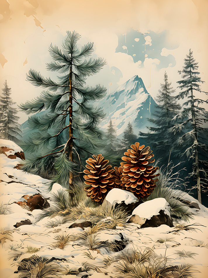 XMAS Forest - Wood - 22x30 cm