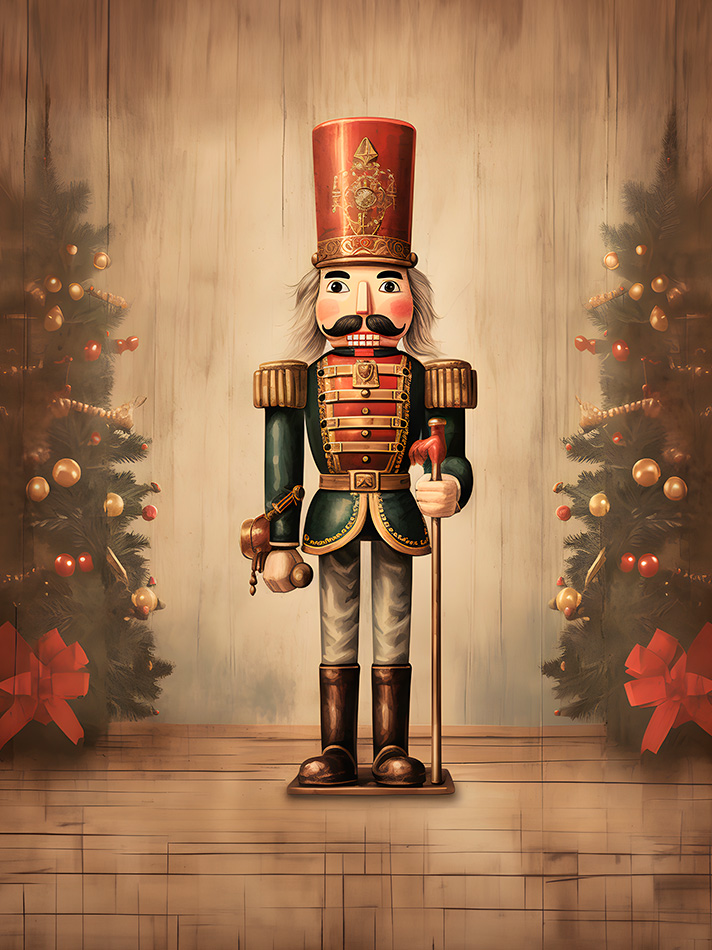 XMAS Nutcracker Trees - Wood - 22x30 cm
