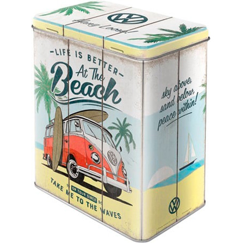 Tinnen Blik -L- VW Bulli - Life is better at the Beach