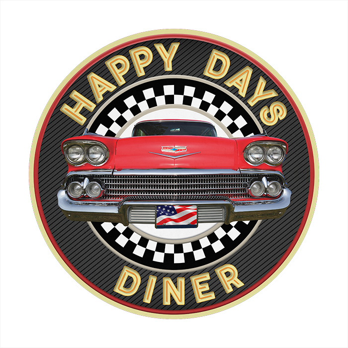 Onderzetter rond - Happy Days Diner