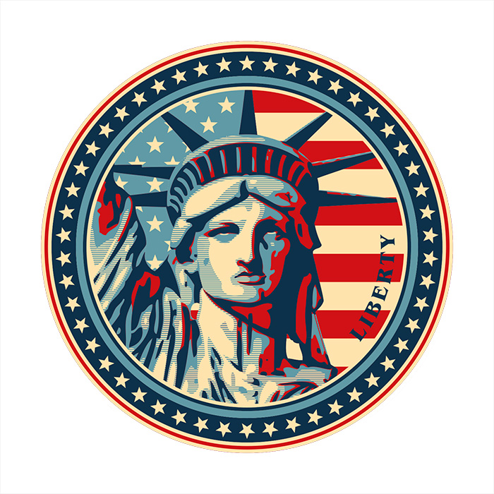 Onderzetter rond - New York - Statue of Liberty