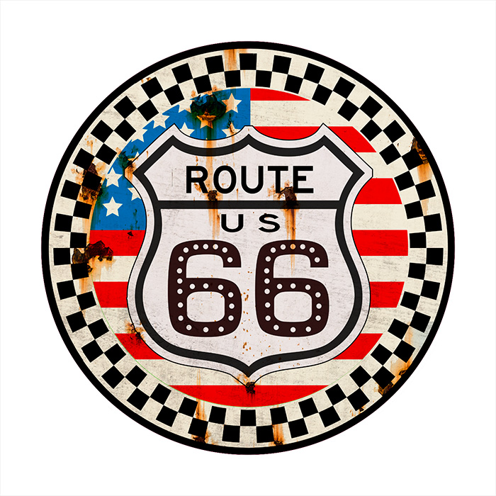 Onderzetter rond - Route 66