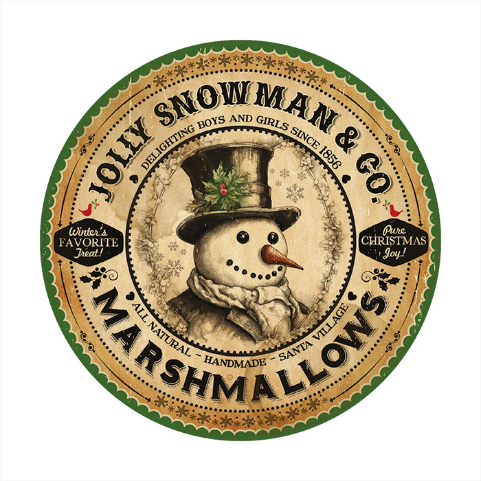 Onderzetter rond - XMAS Snowman