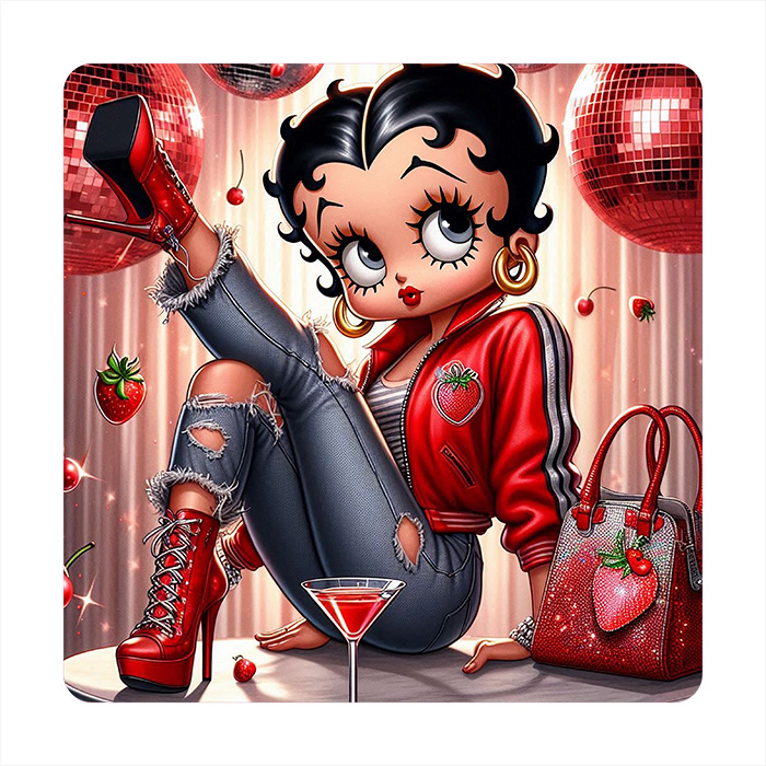 Onderzetter vierkant - Betty Boop Strawberry