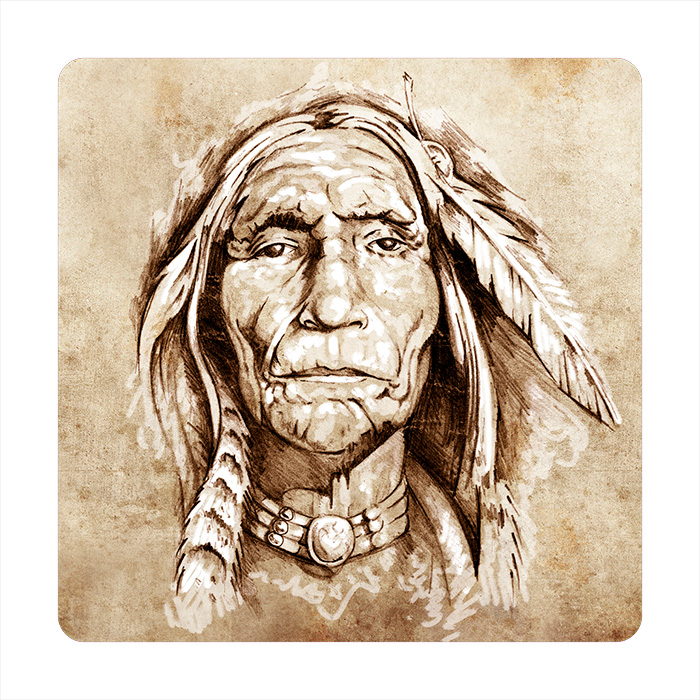 Onderzetter vierkant - Indian - beige