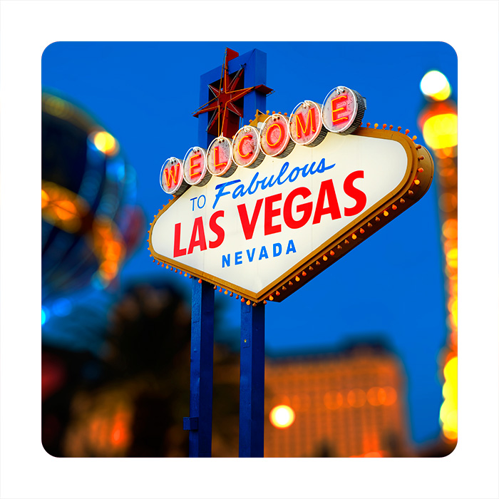 Onderzetter vierkant - Las Vegas Sign