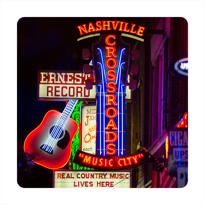 Onderzetter vierkant - Nashville Crossroads