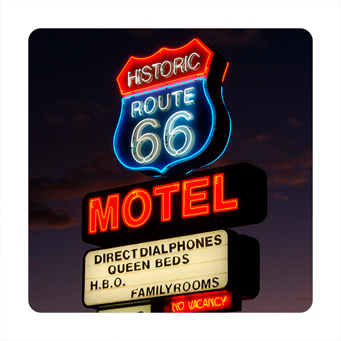 Onderzetter vierkant - Route 66 Motel