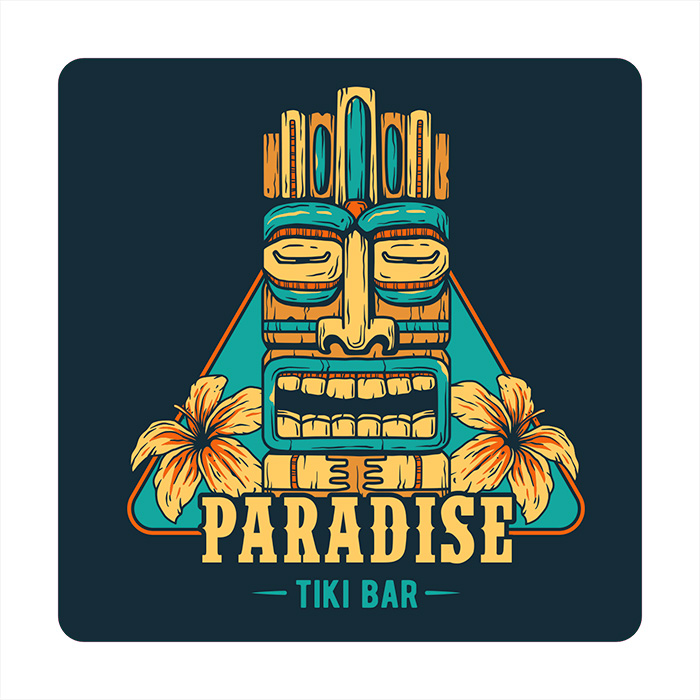 Onderzetter vierkant - Tiki Bar Paradise