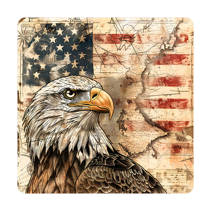 Onderzetter vierkant - USA Eagle