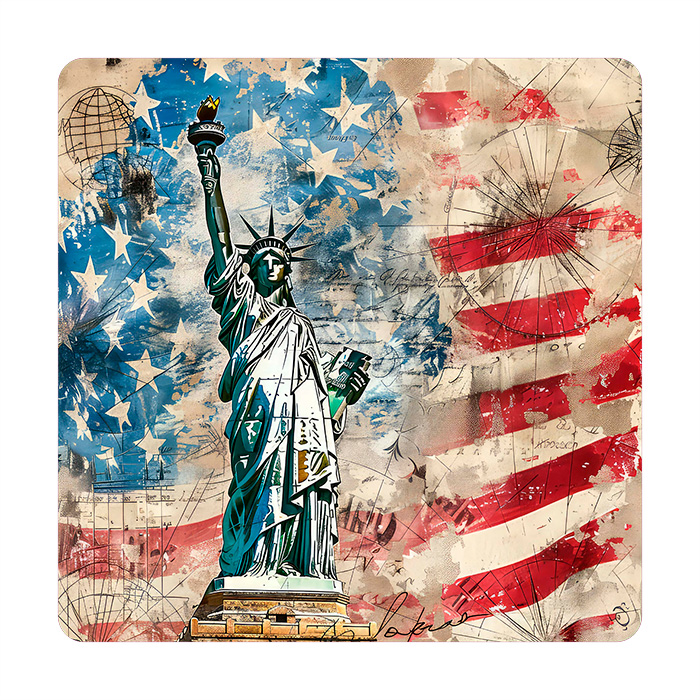 Onderzetter vierkant - USA Statue of Liberty