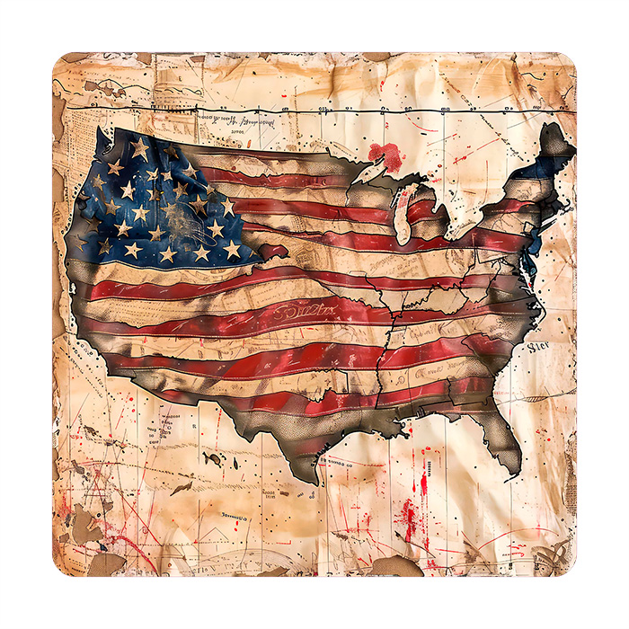 Onderzetter vierkant - USA Map